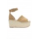 CAMEL SUEDE JUTE WEDGED ESPADRILLE