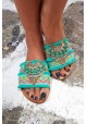 FLAT SANDALS GYPSY TURQUOISE