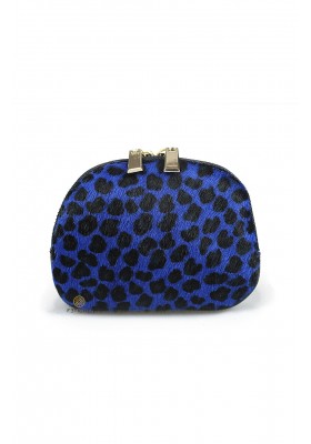 MONEDERO PIEL LEOPARDO AZUL