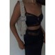BOLSO CRISTALES PLATA CON HEBILLA