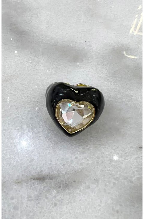 Anillo corazon online negro