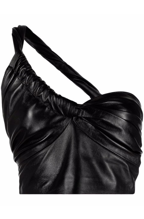 TOP DE CUERO NEGRO