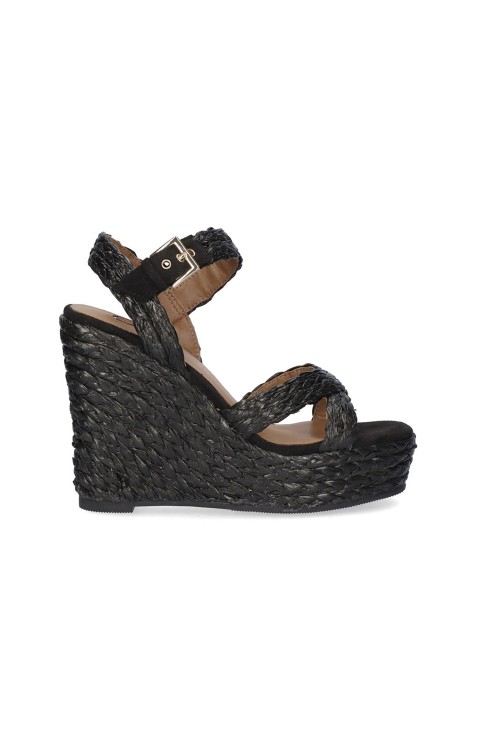 Sandalias cuña negras online