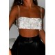 CROP TOP DE CRISTALES EN COLOR PLATA