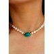 COLLAR PERLAS DE AGUA Y TURQUESA