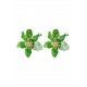 PENDIENTES FLOR RESINA VERDE