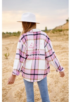 CAMISA WILD & FREE PLAID SHIRT IN PINK BY FETICHE SUANCES