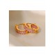 PERNDIENTES DE ARO BAGUETTE ROSA