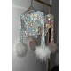 TOP PLATA  CRISTALES Y PLUMAS