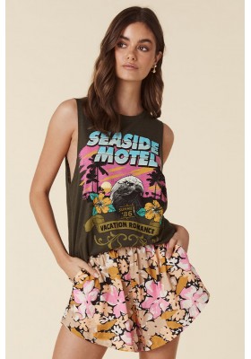 SEASIDE MOTEL MUSCLE TANK-CHARCOAL & THE GYPSY SPELL & THE GYPSY