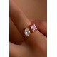 ANILLO DOBLE ROSA Y CRISTAL