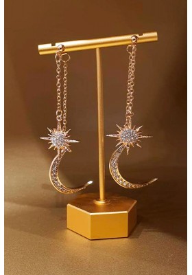 PENDIENTES CADENA LUNA Y ESTRELLA