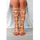 SANDALIAS GLADIADORA GRIEGAS COINS CUERO