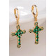 PENDIENTES DE CRUZ EMERALD