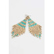 PENDIENTES HIPPIE CHIC ABALORIOS TURQUESA