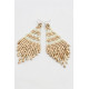 PENDIENTES HIPPIE CHIC ABALORIOS BLANCO