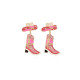 PENDIENTES COW BOY BOOTS PINK