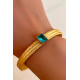 PULSERA DE ACERO CRISTAL TURQUESA