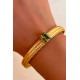 PULSERA DORADA DE ACERO VERDE