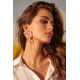 PENDIENTES FLOR CORAL CON BRILLANTITOS