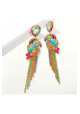 PENDIENTES PAJARO TROPICAL MULTICOLOR