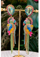 PENDIENTES PAJARO TROPICAL MULTICOLOR