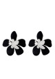 PENDIENTES MAXI FLOR BLANCO Y NEGRO