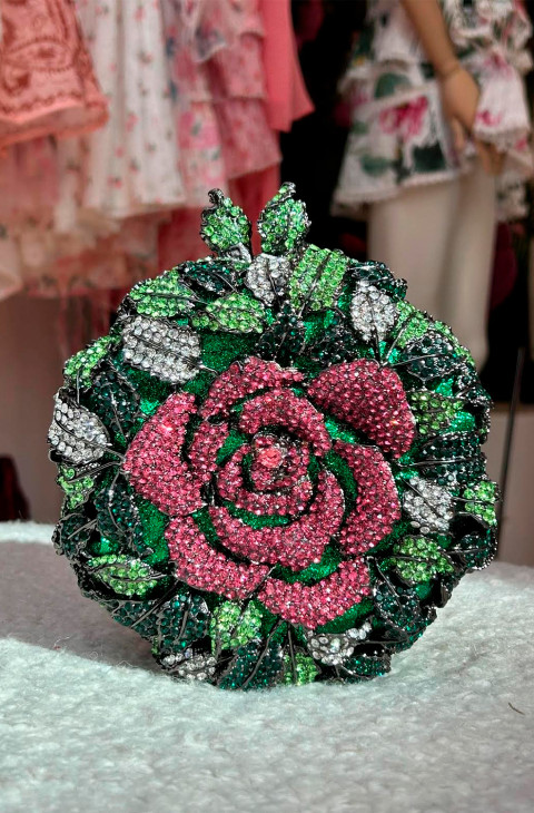 BOLSO JOYA FLOR ROSA