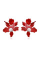 PENDIENTES FLOR BURDEOS