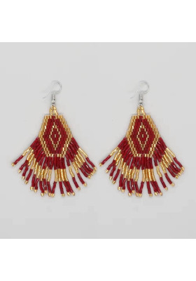 PENDIENTES HIPPIE CHIC BURDEOS