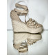Wedge Espadrilles in Braided Jute with Golden Details