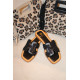 SANDALIAS PLANA NEGRA CON GLITTER