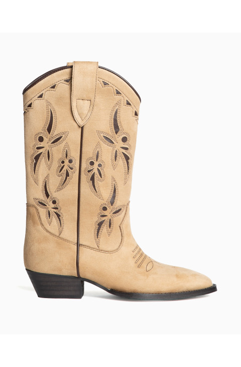 BOTAS CAMPERAS BORDADOS ARENA
