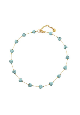COLLAR CORAZONES TURQUESAS