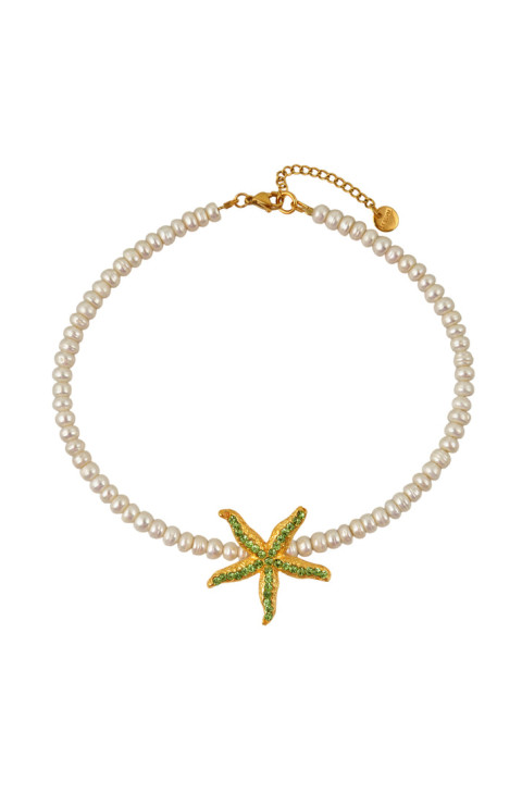 COLLAR ESTRELLA DE MAR Y PERLAS