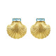 PENDIENTES CONCHAS Y AGUA MARINA