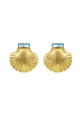 PENDIENTES CONCHAS Y AGUA MARINA