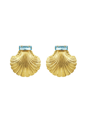 PENDIENTES CONCHAS Y AGUA MARINA