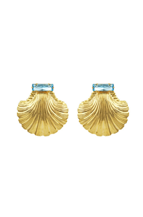 PENDIENTES CONCHAS Y AGUA MARINA