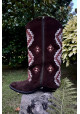 BOTAS ANTE CHOCOLATE BORDADOS