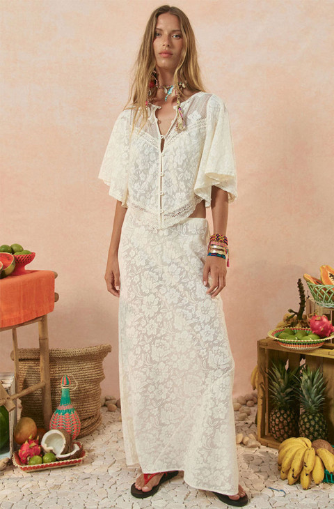 FREE LOVE LACE BIAS SKIRT BY SPELL DESIGNS