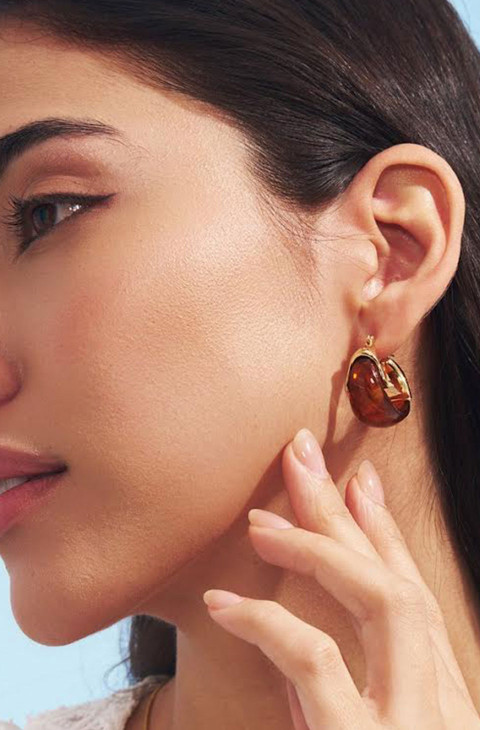 PENDIENTES DE ARO CARAMELO