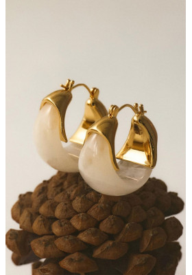 PENDIENTES DE ARO CREME