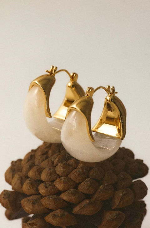 PENDIENTES DE ARO CREME