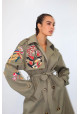 TRENCH VERDE MILITAR BORADOS